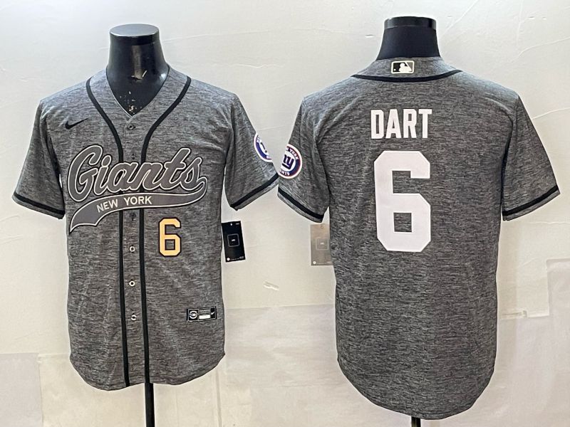 Men 2025 New York Giants #6 Dart Grey Joint Name Nike Limited NFL Jersey 05->new york giants->NFL Jersey